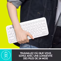 Logitech K380 clavier Bluetooth AZERTY Français Gris (920-007568) - Vue supplémentaire 11