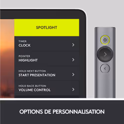 Logitech Spotlight Presentation Remote télécommande Bluetooth/RF Gris (910-004861) - Vue supplémentaire 14