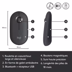 Logitech Souris sans fil Pebble M350 - Vue supplémentaire 11