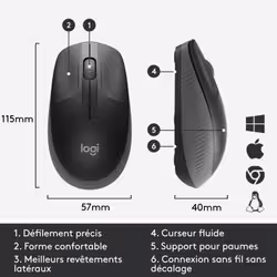 Logitech M190 Full-Size Wireless Mouse - Vue supplémentaire 11