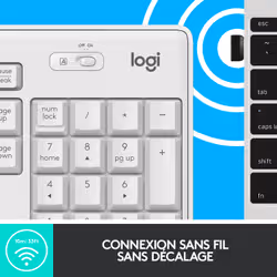 Logitech MK295 Silent Wireless Combo clavier USB AZERTY Français Blanc - Vue supplémentaire 10