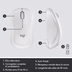 Logitech MK295 Silent Wireless Combo clavier USB AZERTY Français Blanc - Vue supplémentaire 12