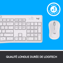 Logitech MK295 Silent Wireless Combo clavier USB AZERTY Français Blanc - Vue supplémentaire 13