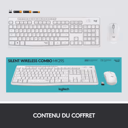 Logitech MK295 Silent Wireless Combo clavier USB AZERTY Français Blanc - Vue supplémentaire 14