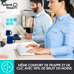 Logitech MK295 Silent Wireless Combo clavier USB AZERTY Français Blanc - Vue supplémentaire 7