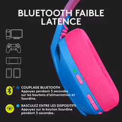 Logitech G G435 Casque Sans fil Arceau Jouer Bluetooth Bleu - Vue supplémentaire 11