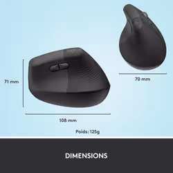 Logitech Lift souris Droitier RF sans fil + Bluetooth Optique 4000 DPI - Vue supplémentaire 14