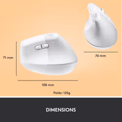 Logitech Lift souris Droitier RF sans fil + Bluetooth Optique 4000 DPI - Vue supplémentaire 12