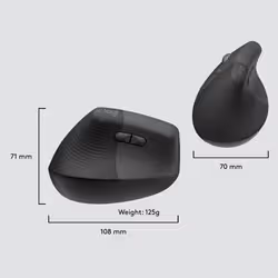 Logitech Lift for Business souris Gauche RF sans fil + Bluetooth Optique 4000 DPI - Vue supplémentaire 7