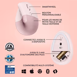 Logitech Lift souris Droitier RF sans fil + Bluetooth Optique 4000 DPI - Vue supplémentaire 9