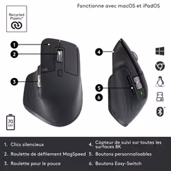 Logitech Master Series MX Master 3S - Mouse graphite (910-006559) - Vue supplémentaire 12