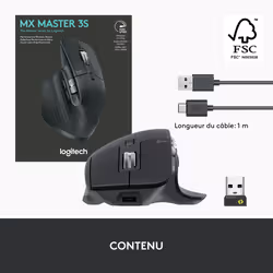 Logitech Master Series MX Master 3S - Mouse graphite (910-006559) - Vue supplémentaire 16