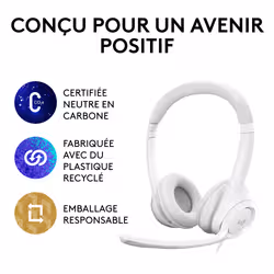 Logitech H390 Casque Avec fil Arceau Bureau/Centre d'appels USB Type-A Blanc - Vue supplémentaire 13
