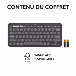 Logitech Pebble Keys 2 K380s clavier RF sans fil + Bluetooth AZERTY Français Graphite - Vue supplémentaire 10