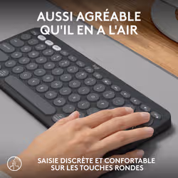 Logitech Pebble Keys 2 K380s clavier RF sans fil + Bluetooth AZERTY Français Graphite - Vue supplémentaire 6