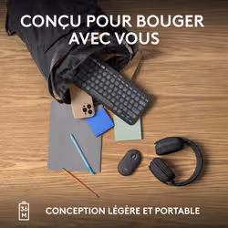 Logitech Pebble Keys 2 K380s clavier RF sans fil + Bluetooth AZERTY Français Graphite - Vue supplémentaire 9