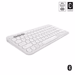 Logitech Pebble Keys 2 K380s clavier RF sans fil + Bluetooth AZERTY Français Blanc - Vue supplémentaire 2