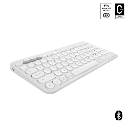 Logitech Pebble Keys 2 K380s clavier RF sans fil + Bluetooth AZERTY Français Blanc