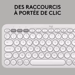 Logitech Pebble Keys 2 K380s clavier RF sans fil + Bluetooth AZERTY Français Blanc - Vue supplémentaire 5