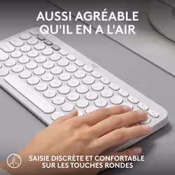 Logitech Pebble Keys 2 K380s clavier RF sans fil + Bluetooth AZERTY Français Blanc - Vue supplémentaire 6