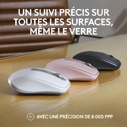 Logitech MX Anywhere 3S souris Droitier RF sans fil + Bluetooth Laser 8000 DPI