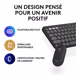 Logitech Pebble 2 Combo clavier Souris incluse RF sans fil + Bluetooth AZERTY Français Graphite - Vue supplémentaire 11