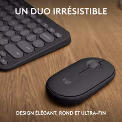 Logitech Pebble 2 Combo clavier Souris incluse RF sans fil + Bluetooth AZERTY Français Graphite - Vue supplémentaire 2