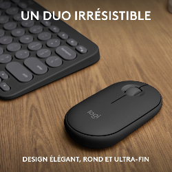 Logitech Pebble 2 Combo clavier Souris incluse RF sans fil + Bluetooth AZERTY Français Graphite