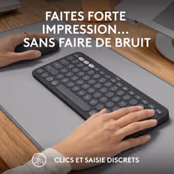 Logitech Pebble 2 Combo clavier Souris incluse RF sans fil + Bluetooth AZERTY Français Graphite - Vue supplémentaire 8