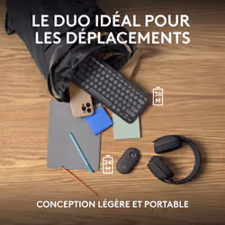 Logitech Pebble 2 Combo clavier Souris incluse RF sans fil + Bluetooth AZERTY Français Graphite - Vue supplémentaire 9