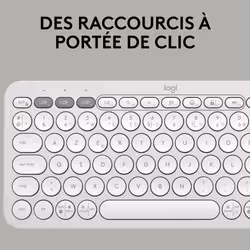 Logitech Pebble 2 Combo clavier Souris incluse RF sans fil + Bluetooth AZERTY Français Blanc - Vue supplémentaire 4