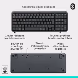 Logitech ERGO 920-013549 clavier RF sans fil + Bluetooth AZERTY Français Graphite - Vue supplémentaire 8