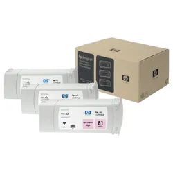 HP 81 pack de 3 cartouches d'encre teintée DesignJet magenta clair, 680 ml
