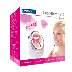 LANAFORM LED Mirror X10 miroir de maquillage Autonome Rond Perle