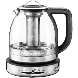 KitchenAid 5KEK1322ESS bouilloire 1,5 L 2000 W Noir, Acier inoxydable, Transparent