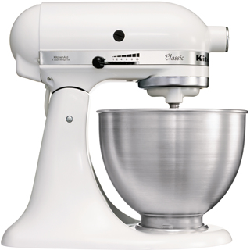 KitchenAid 5K45SSEWH mixeur Robot mixer 275 W Métallique, Blanc