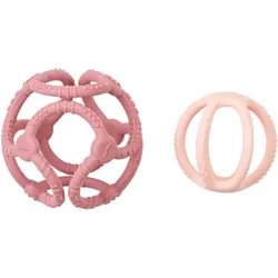NATTOU Teether Silicone Ball 2 in 1 Pink 4 m+ 2 pcs
