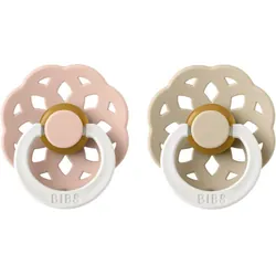 BIBS Boheme Natural Rubber Night Size 2: 6+ months Blush / Vanila 2 pcs