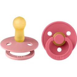 BIBS Colour Tie Dye Size 2: 6+ months Dusty Pink / Coral 2 pcs