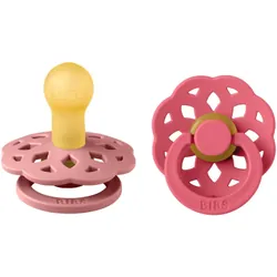 BIBS Boheme Natural Rubber Size 1: 0+ months Dusty Pink / Coral 2 pcs