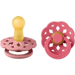 BIBS Boheme Natural Rubber Size 2: 6+ months Dusty Pink / Coral 2 pcs