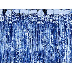 PartyDeco Rideau de fête, bleu, 90 x 250cm
