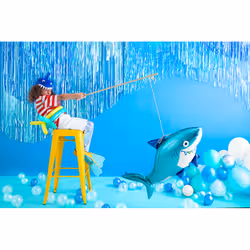 PartyDeco Rideau de fête, bleu, 90 x 250cm - Vue supplémentaire 5