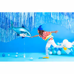 PartyDeco Rideau de fête, bleu, 90 x 250cm - Vue supplémentaire 6