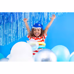 PartyDeco Rideau de fête, bleu, 90 x 250cm - Vue supplémentaire 7
