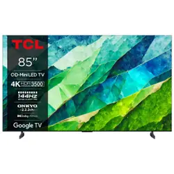TCL C855 85C855 TV 2,16 m (85") 4K Ultra HD Smart TV Wifi Noir 3500 cd/m²