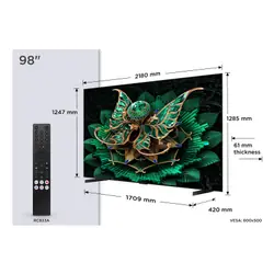 TCL 98C7K TV 2,49 m (98") 4K Ultra HD Smart TV Wifi Métallique 3000 cd/m²