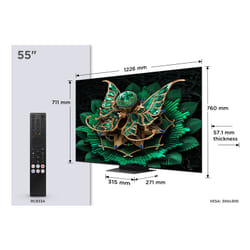 TCL 55C7K TV 139,7 cm (55") 4K Ultra HD Smart TV Wifi Métallique 2600 cd/m²