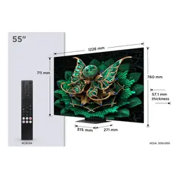 TCL 55C7K TV 139,7 cm (55") 4K Ultra HD Smart TV Wifi Métallique 2600 cd/m²