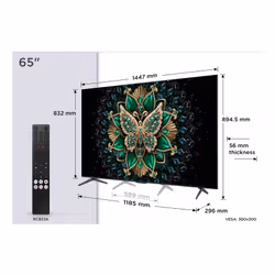 TCL C6K 65C6K TV 165,1 cm (65") 4K Ultra HD Smart TV Wifi Métallique